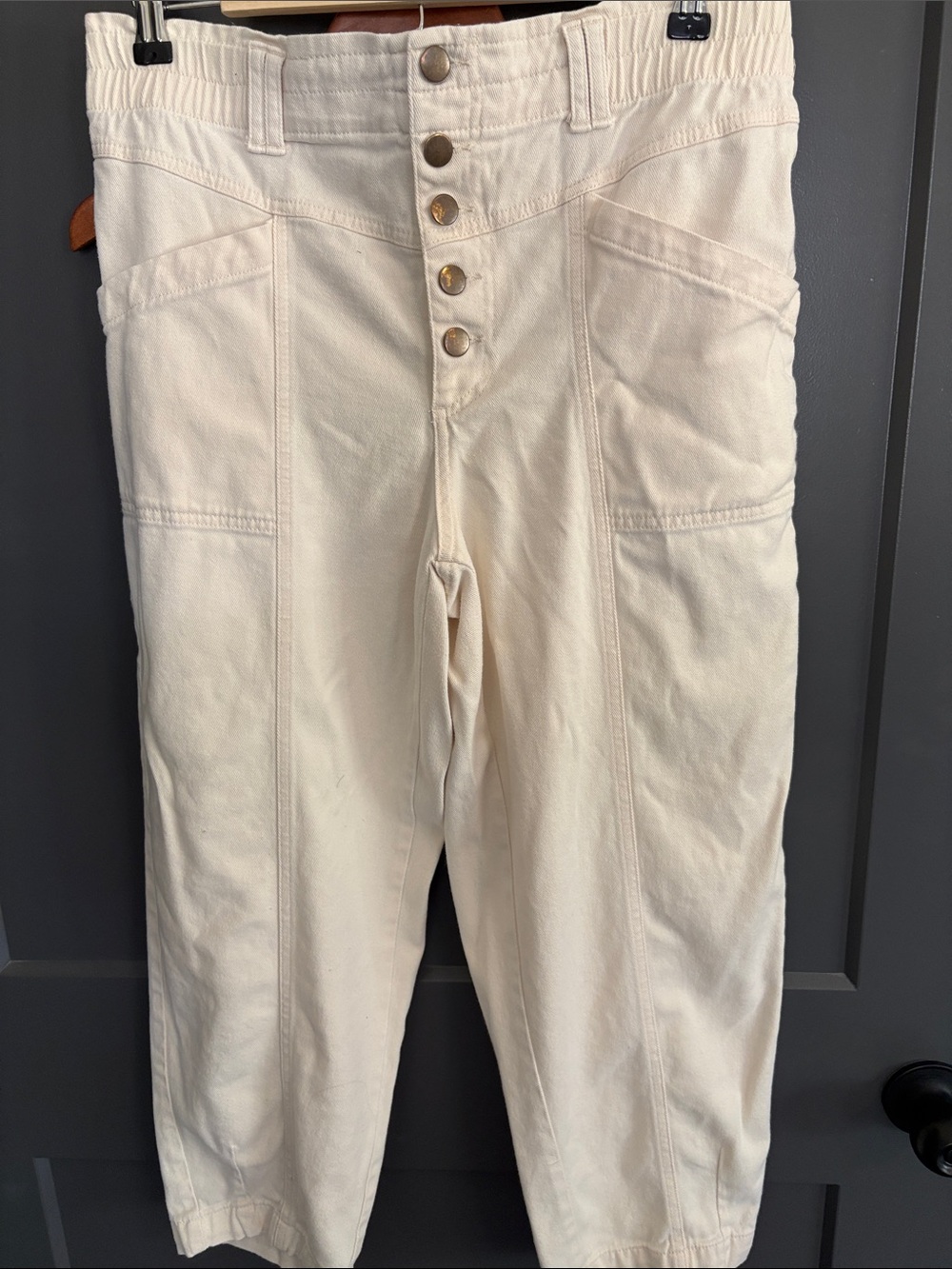 Knox and Rose High-Waist Cream Women’s Jeans with Button Fly